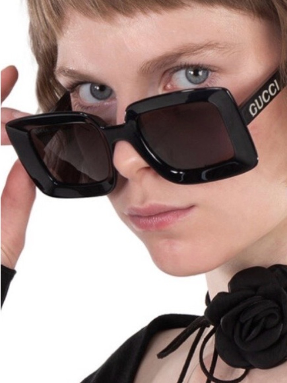 GUCCI GG1718S 001 BLACK SUNGLASSES NWOT